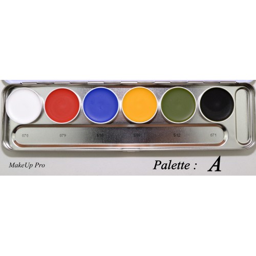 Kryolan Supracolor Palette 6 Farben   20ml