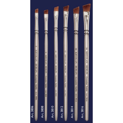 Kryolan Professional Schminkpinsel,  flach/schräg chin.sable Haar